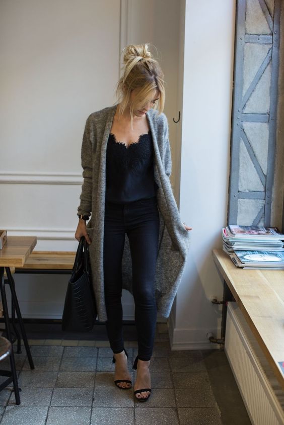 long cardigan outfits