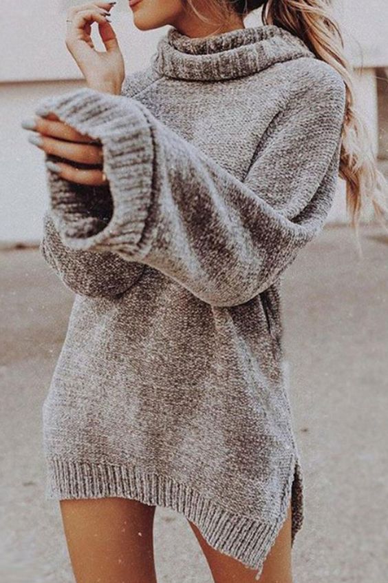 Turtleneck sweater dress outfit