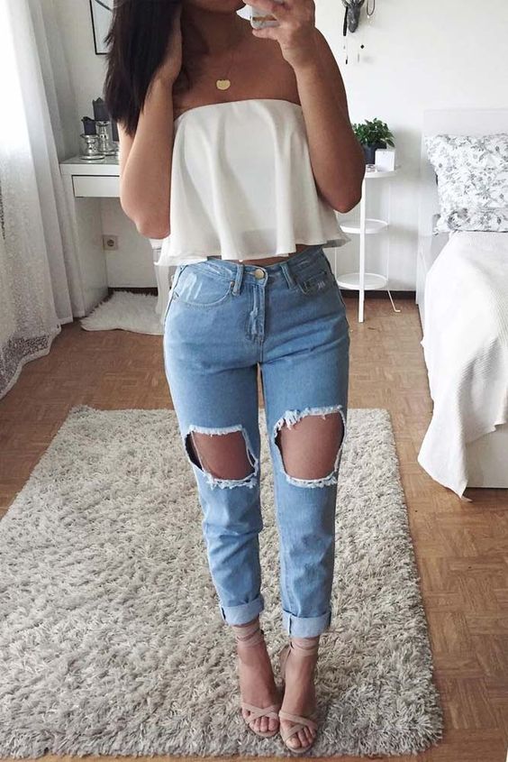 ripped jeans outfit ideas