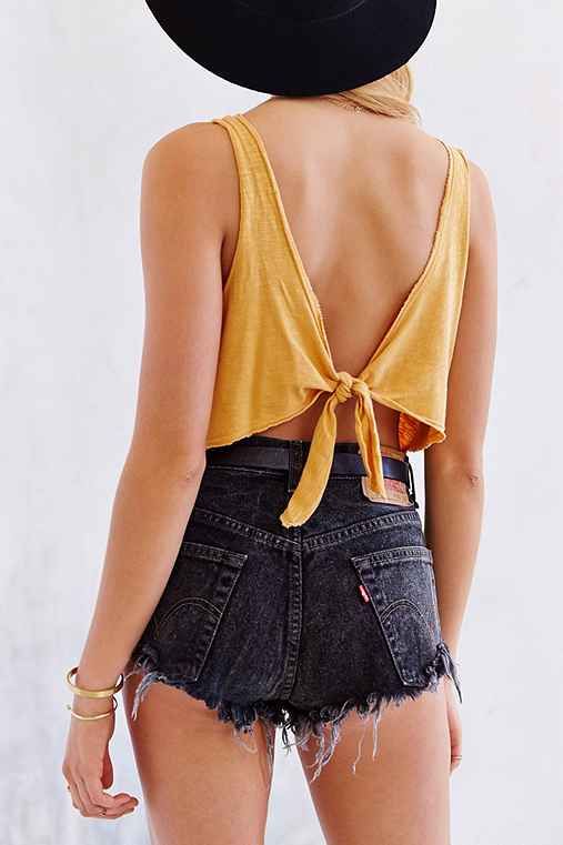 Cropped Tie Back Tank Top