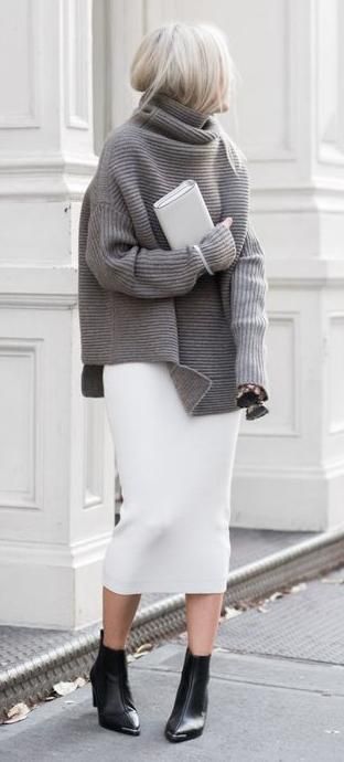 Charcoal Grey Sweater Dress