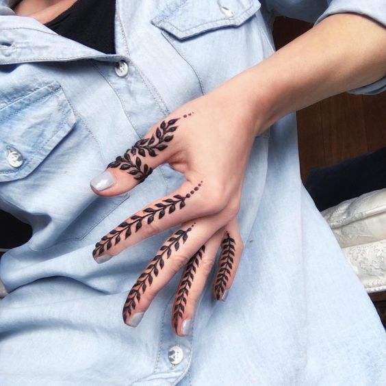 Hand Tattoos for Women – Interesting Finger Leaf Tattoos
