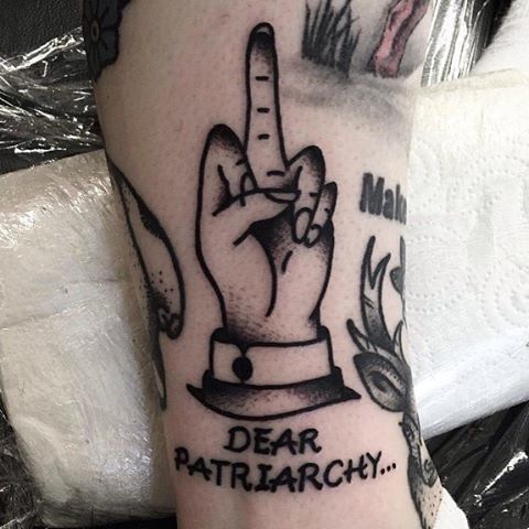 Middle Finger Feminist Tattoo