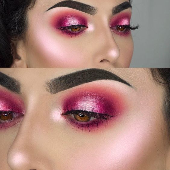 Pink Eye Make Up Looks – Bold Raspberry Pink Eye