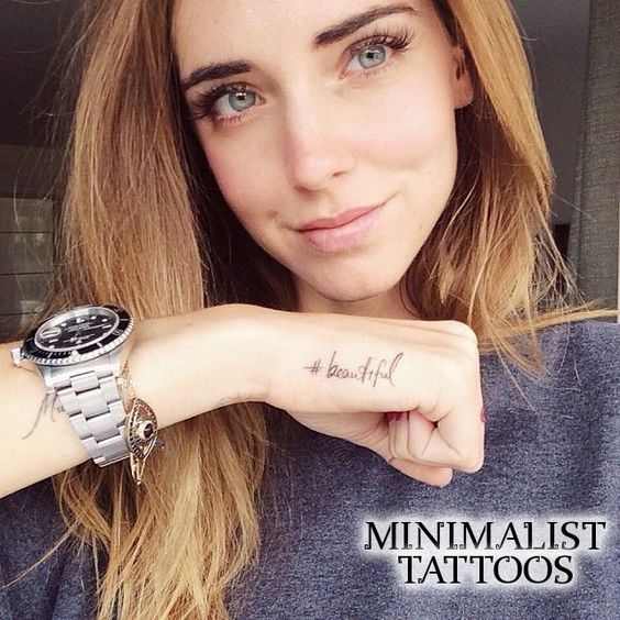 beautiful hashtag Minimalist Tattoo