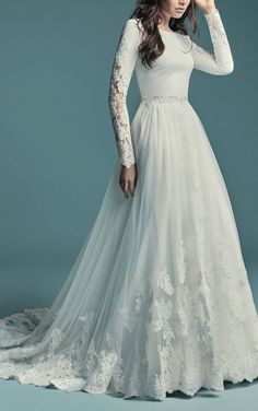 lace long sleeve gown