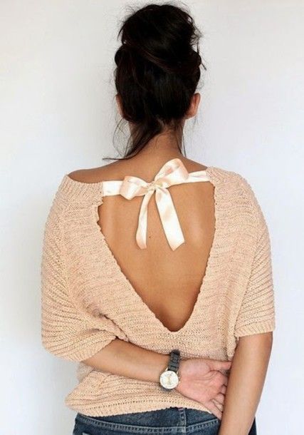 openback sweater with top silkribbon