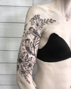 Bird-Sleeve-Tattoos-For-Women