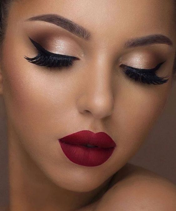 Flicked Liner and Red Lip