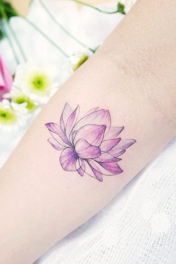 Cute and Small Lotus Flower Tattoos