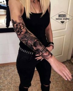 Skull-Sleeve-Tattoos-For-Women