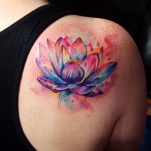 Watercolor-Lotus-Flower-Tattoos