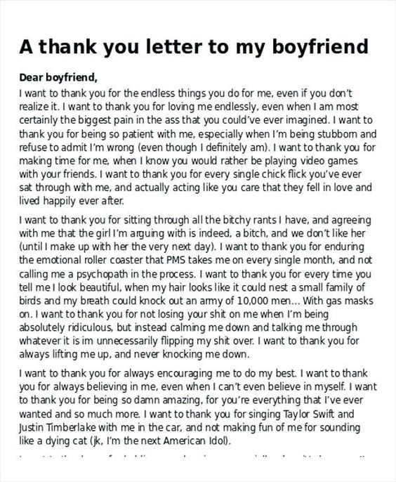 Letter To Boyfriend