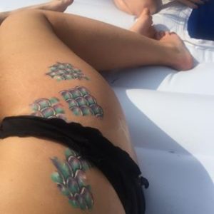 mermaid scales hip tattoo