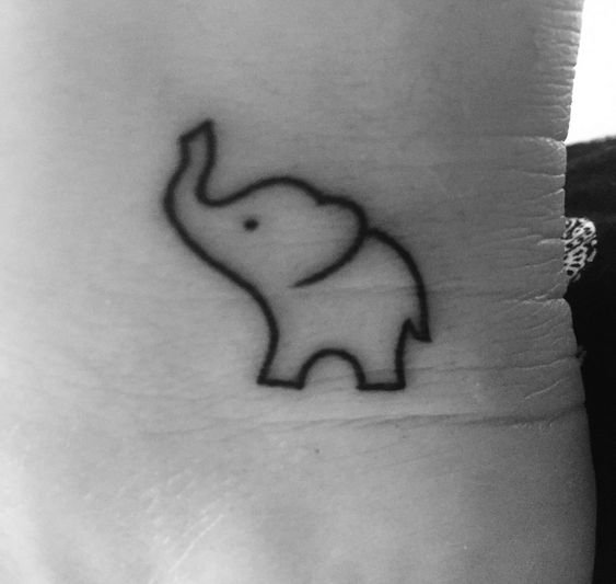 outline of elephant tattoo