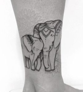 Daughter-Small-Elephant-Tattoo-Designs