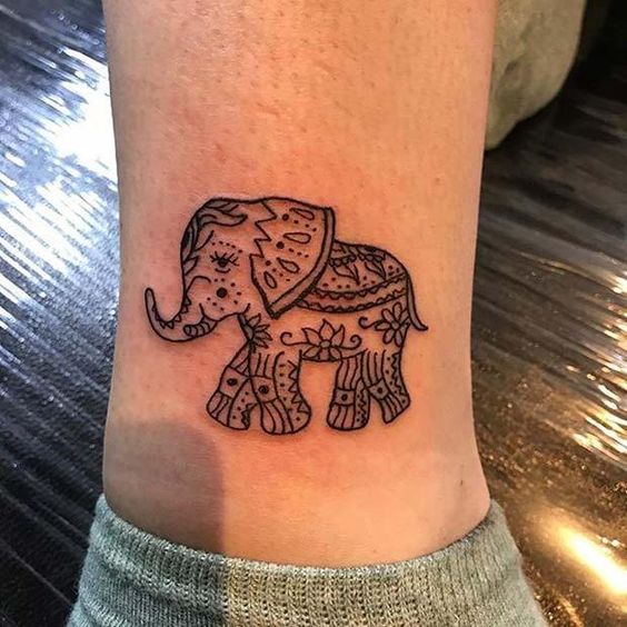 Temporary Tattoo - Boho Elephant Tattoo (No.1) | Lazada
