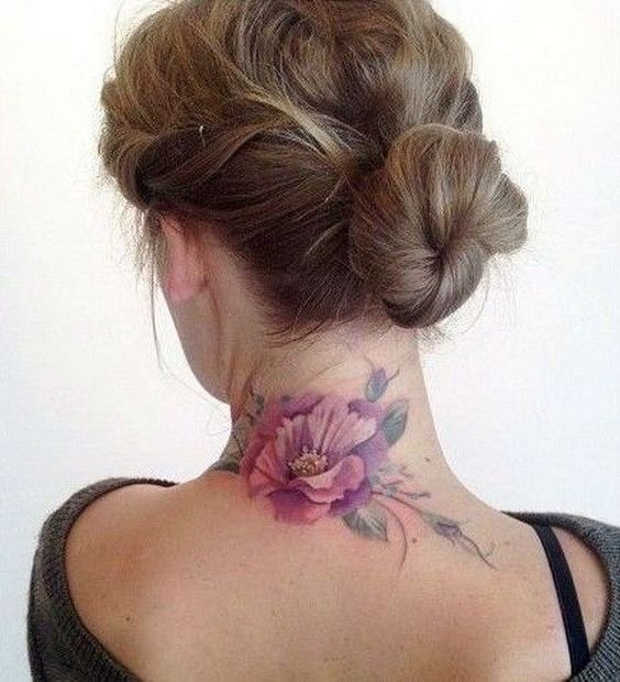 Flower-Back-of-Neck-Tattoos | girlterestmag