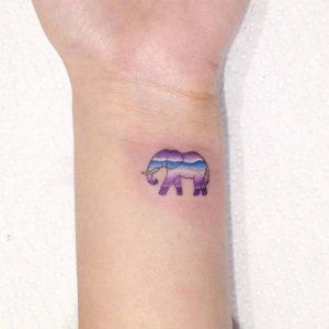 Purple-Small-Elephant-Tattoo-Designs