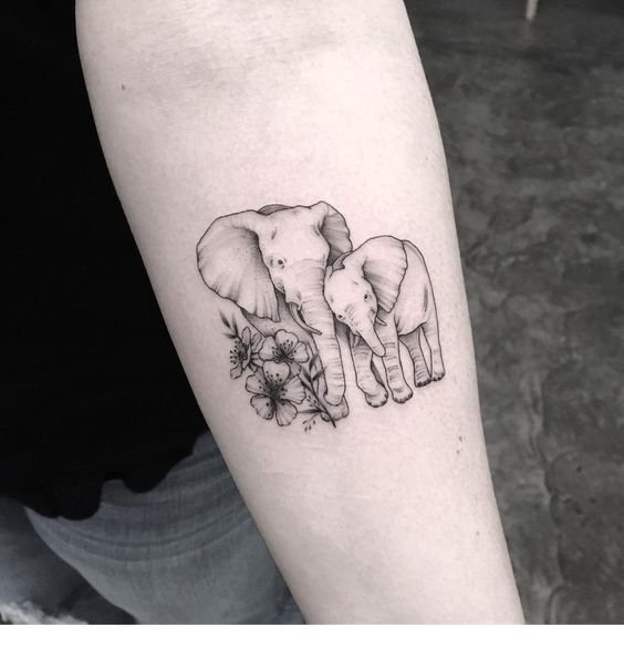 origami elephant tattoo