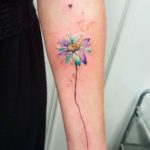 colorful-daisy-flower-tattoo