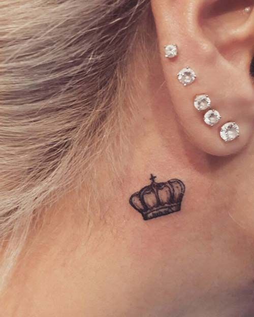 crown-behind-the-ear-tattoo | girlterestmag