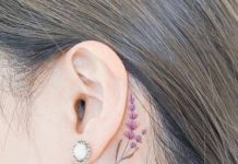 purple-flower-behind-the-ear-tattoo